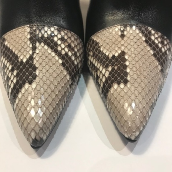Gucci Black leather and cream python - Picture 2 of 5